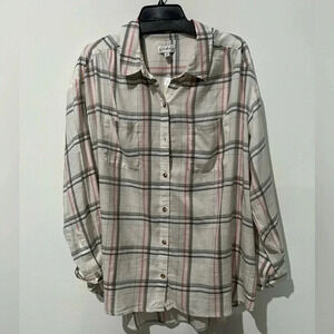 Wonderly
Women's Long Sleeve Boyfriend Button Down Shirt Sz 2X